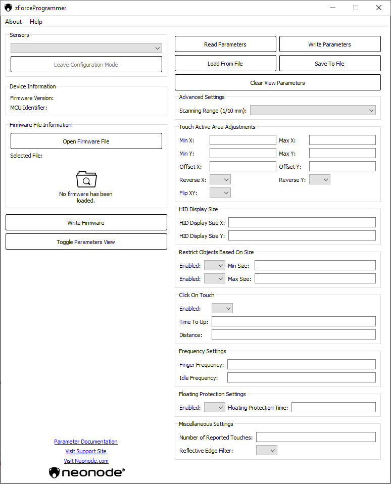 Neonode® zForce Programmer User's Guide > Getting Started with zForce Programmer > image2022-1-26_11-35-28.png