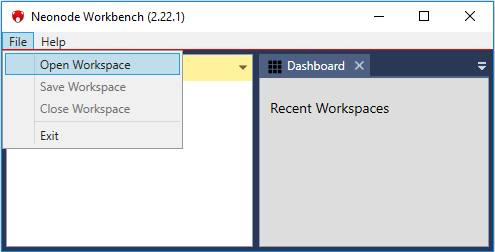 Neonode® Touch Sensor Module User's Guide > Getting Started with Sensor Evaluation - Workbench and USB > Workbench_open_workspace_2.PNG